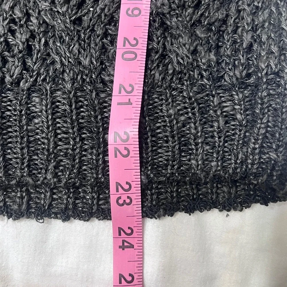 Vintage Liz Claiborne Neiman Marcus Crochet Fisherman Net Sweater Top Black Med